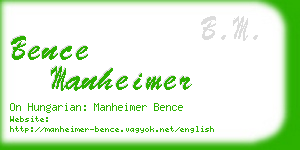 bence manheimer business card